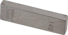 Mitutoyo - 0.146" Rectangular Steel Gage Block - Accuracy Grade 0, Includes Certificate of Inspection - Best Tool & Supply