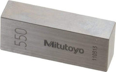 Mitutoyo - 0.55" Rectangular Steel Gage Block - Accuracy Grade 0, Includes Certificate of Inspection - Best Tool & Supply