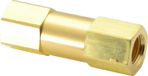 Parker - 3/8" Brass Check Valve - Inline, FNPT x FNPT, 3,000 WOG - Best Tool & Supply