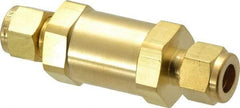 Parker - 3/8" Brass Check Valve - Inline, Comp x Comp, 3,000 WOG - Best Tool & Supply