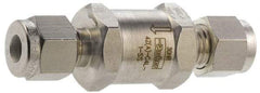 Parker - 1/8" Stainless Steel Check Valve - Inline, Comp x Comp, 6,000 WOG - Best Tool & Supply