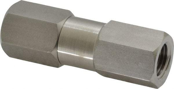 Parker - 1/4" Stainless Steel Check Valve - Inline, FNPT x FNPT, 6,000 WOG - Best Tool & Supply