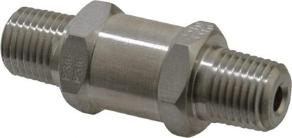 Parker - 1/4" Stainless Steel Check Valve - Inline, MNPT x MNPT, 6,000 WOG - Best Tool & Supply