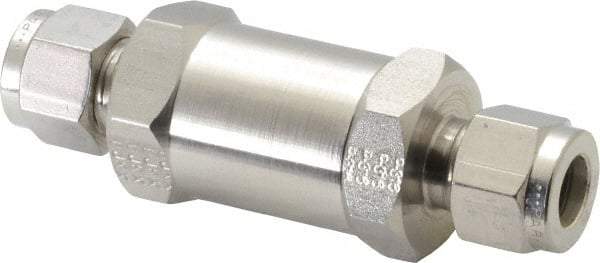 Parker - 3/8" Stainless Steel Check Valve - Inline, Comp x Comp, 6,000 WOG - Best Tool & Supply