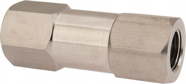 Parker - 1/2" Stainless Steel Check Valve - Inline, FNPT x FNPT, 6,000 WOG - Best Tool & Supply