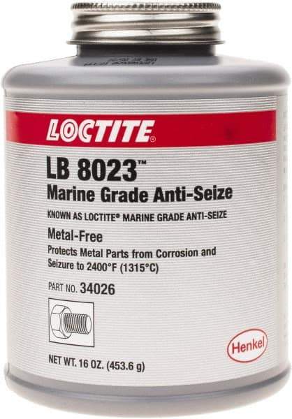 Loctite - 16 oz Brush Top Anti-Seize Anti-Seize Lubricant - Calcium Sulfonate, 2,400°F - Best Tool & Supply