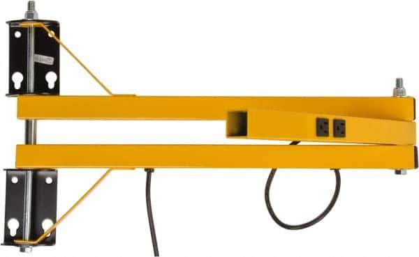 TPI - 40" Long, Steel Task & Machine Light Mounting Arm - Yellow, For Use with Dock Lights - Best Tool & Supply