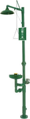 Haws - 1-1/4" Inlet, 20 GPM shower Flow, Drench shower, Eye & Face Wash Station - Bowl, Triangular Pull Rod & Push Flag Activated, PVC Pipe, Plastic Shower Head, 3.7 GPM Bowl Flow, Corrosion Resistant, Top or Mid Supply - Best Tool & Supply