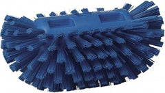 Vikan - 1-1/2" Bristle Length, Polyester Utility Scrub Brush - 5-1/2" Wide Head, 8" OAL, European Threaded Handle, Blue, Polypropylene Block - Best Tool & Supply