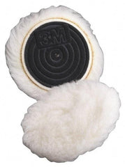 3M - 5-1/4" Diam Wool Bonnet Pad - 15/16" Pile, Hook & Loop Attachment - Best Tool & Supply