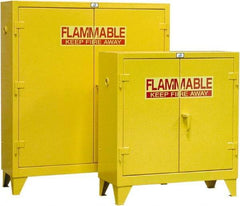 Strong Hold - 2 Door, 2 Shelf, Yellow Steel Standard Safety Cabinet for Flammable and Combustible Liquids - 49" High x 44" Wide x 18" Deep, Self Closing Door, 30 Gal Capacity - Best Tool & Supply