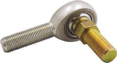 Made in USA - 3/16" ID, 5/8" Max OD, 2,855 Lb Max Static Cap, Male Spherical Rod End with Stud - 10-32 LH, 3/4" Shank Length, Alloy Steel with Steel Raceway - Best Tool & Supply