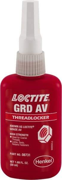 Loctite - 50 mL, Red, High Strength Liquid Threadlocker - 24 hr Full Cure Time - Best Tool & Supply