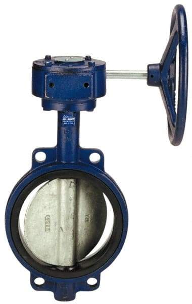 NIBCO - 10" Pipe, Wafer Butterfly Valve - Gear Handle, Cast Iron Body, Buna-N Seat, 200 WOG, Aluminum Bronze Disc, Stainless Steel Stem - Best Tool & Supply