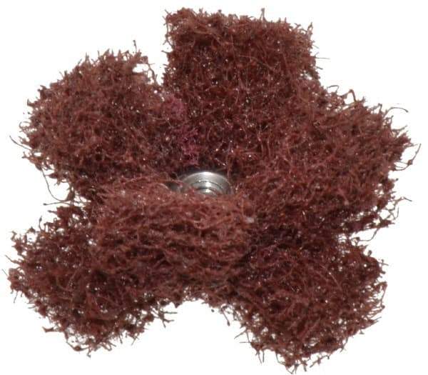 Merit Abrasives - 1-1/2" Diam Medium Density Cross Buff - 2 Plys, 8-32 Thread, Medium Grade, 23,000 Max RPM - Best Tool & Supply