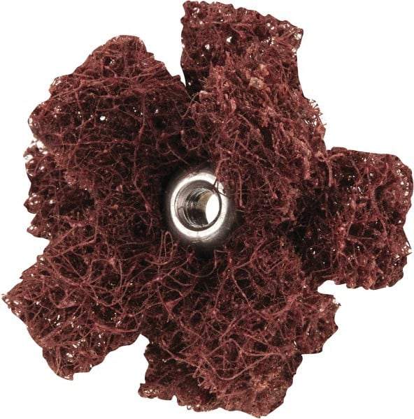 Merit Abrasives - 1-1/2" Diam Medium Density Cross Buff - 2 Plys, 8-32 Thread, Coarse Grade, 23,000 Max RPM - Best Tool & Supply