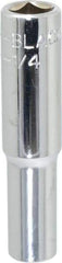 Blackhawk by Proto - 1/4", 1/4" Drive, Deep Hand Socket - 6 Points, 2" OAL, Chrome Finish - Best Tool & Supply