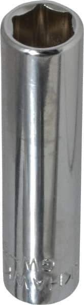 Blackhawk by Proto - 1/4" Drive, Deep Hand Socket - 6 Points, 1-15/16" OAL, Chrome Finish - Best Tool & Supply