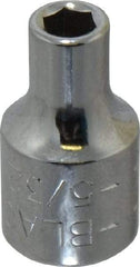 Blackhawk by Proto - 5/32", 1/4" Drive, Standard Hand Socket - 6 Points, 1" OAL, Chrome Finish - Best Tool & Supply