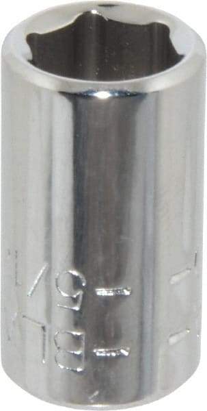 Blackhawk by Proto - 5/16", 1/4" Drive, Standard Hand Socket - 6 Points, 1" OAL, Chrome Finish - Best Tool & Supply