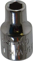 Blackhawk by Proto - 1/4" Drive, Standard Hand Socket - 6 Points, 7/8" OAL, Chrome Finish - Best Tool & Supply