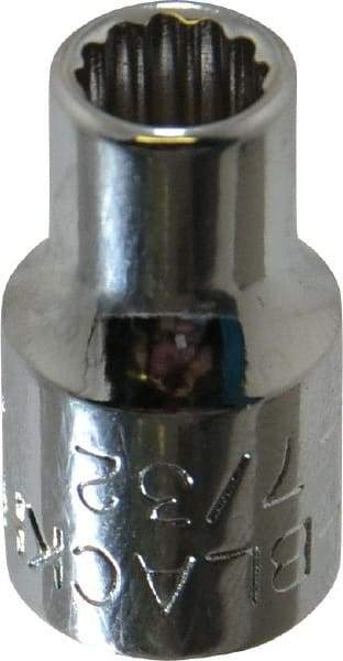 Blackhawk by Proto - 7/32", 1/4" Drive, Standard Hand Socket - 12 Points, 1" OAL, Chrome Finish - Best Tool & Supply