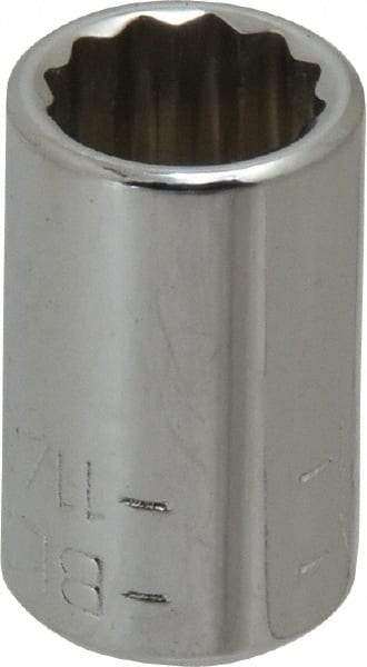 Blackhawk by Proto - 11/32", 1/4" Drive, Standard Hand Socket - 12 Points, 1" OAL, Chrome Finish - Best Tool & Supply