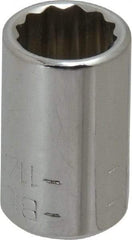 Blackhawk by Proto - 11/32", 1/4" Drive, Standard Hand Socket - 12 Points, 1" OAL, Chrome Finish - Best Tool & Supply