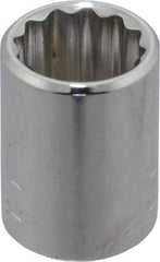 Blackhawk by Proto - 7/16", 1/4" Drive, Standard Hand Socket - 12 Points, 1" OAL, Chrome Finish - Best Tool & Supply