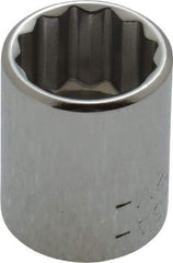 Blackhawk by Proto - 1/4" Drive, Standard Hand Socket - 12 Points, 7/8" OAL, Chrome Finish - Best Tool & Supply