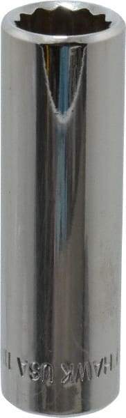 Blackhawk by Proto - 3/8" Drive, Deep Hand Socket - 12 Points, 1-13/16" OAL, Chrome Finish - Best Tool & Supply