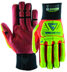 Synthetic Red Reinforced Dotted Double Palm Gloves Large - Best Tool & Supply