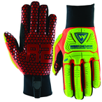 Synthetic Leather Double Palm Reinforced Red Silicone Palm Gloves 2X-Large - Best Tool & Supply