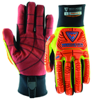 Synthetic Leather Double Palm Reinforced Red PVC Palm Gloves Large - Best Tool & Supply