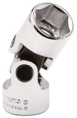 Proto - 1/2" Drive, Standard Hand Socket - 6 Points, 2-9/16" OAL, Chrome Vanadium, Chrome Finish - Best Tool & Supply