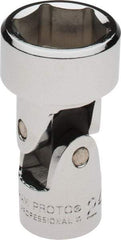 Proto - 1/2" Drive, Standard Hand Socket - 6 Points, 2-9/16" OAL, Chrome Vanadium, Chrome Finish - Best Tool & Supply