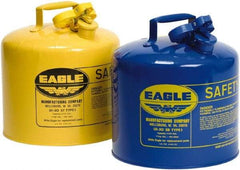 Eagle - 5 Gal Galvanized Steel Type I Safety Can - 13-1/2" High x 12-1/2" Diam, Yellow - Best Tool & Supply