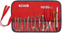 Proto - 12 Piece, 13/64" to 11/32", Ignition Wrench Set - Inch Measurement Standard, Chrome Finish, Comes in Roll Up Pouch - Best Tool & Supply