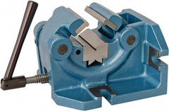 Bison - 4" Jaw Width, 2" Throat Depth, Manual Self Centering Vise - Steel - Best Tool & Supply