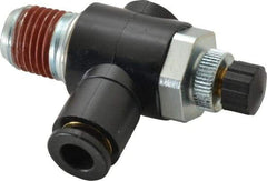 ARO/Ingersoll-Rand - 1/4" Male NPT x 1/4" Female NPT Right Angle Flow Control Valve - 0 to 150 psi & Brass Material - Best Tool & Supply