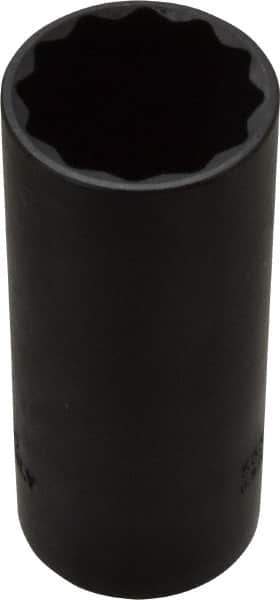 Proto - 1-1/16", 1/2" Drive, Deep Hand Socket - 12 Points, 3-1/4" OAL, Alloy Steel, Black Finish - Best Tool & Supply