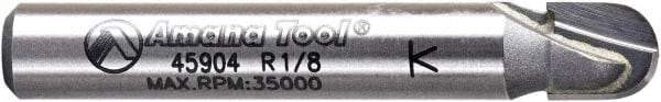 Amana Tool - 1/4" Cut Diam, 1/4" Length of Cut, 2 Flute Core Box Edge Profile Router Bit - Carbide-Tipped, 1/4" Shank Diam, 1-5/8" OAL, Uncoated - Best Tool & Supply