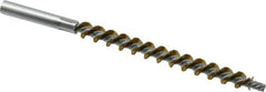 Schaefer Brush - 4" Brush Length, 3/8" Diam, Double Stem, Single Spiral Tube Brush - 6-1/4" Long, Brass, 12-24 Female Connection - Best Tool & Supply