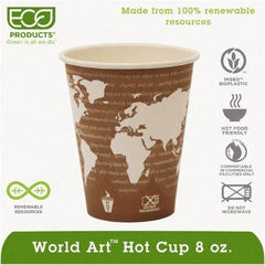 ECO PRODUCTS - World Art Renewable Compostable Hot Cups, 8 oz, 50/PK, 20 PK/CT - Plum - Best Tool & Supply