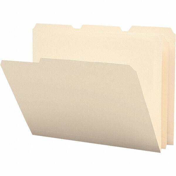 SMEAD - 11-5/8 x 9-1/2", Letter Size, Manila, File Folders with Top Tab - Assorted Tab Cut Location - Best Tool & Supply