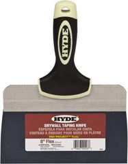 Hyde Tools - 8" Wide Spring Blade Tempered Steel Taping Knife - Flexible, Soft Grip Plastic Overmold Handle, 10-1/2" OAL - Best Tool & Supply