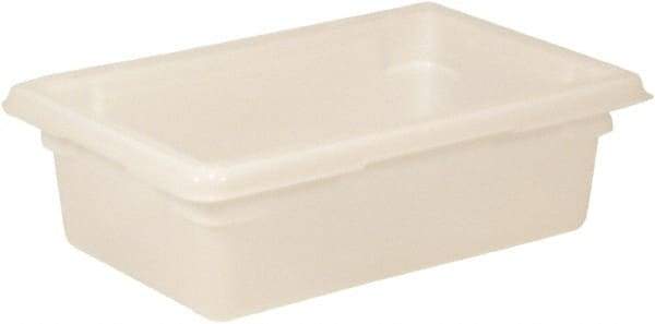 Rubbermaid - Rectangular, White Polyethylene Food Tote Box - 6" High x 12" Wide x 18" Long, with Snap-On Lid - Best Tool & Supply