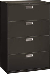 Hon - 36" Wide x 53-1/4" High x 19-1/4" Deep, 4 Drawer Lateral File - Steel, Charcoal - Best Tool & Supply