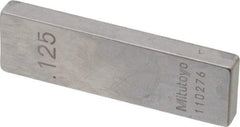 Mitutoyo - 0.125" Rectangular Steel Gage Block - Accuracy Grade 0, Includes Certificate of Inspection - Best Tool & Supply