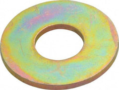 Value Collection - 7/16" Screw, Grade SAE 1035-1050 Alloy Steel USS Flat Washer - 0.495" ID x 1.28" OD, 0.104" Thick, Zinc Yellow Dichromate Finish - Best Tool & Supply